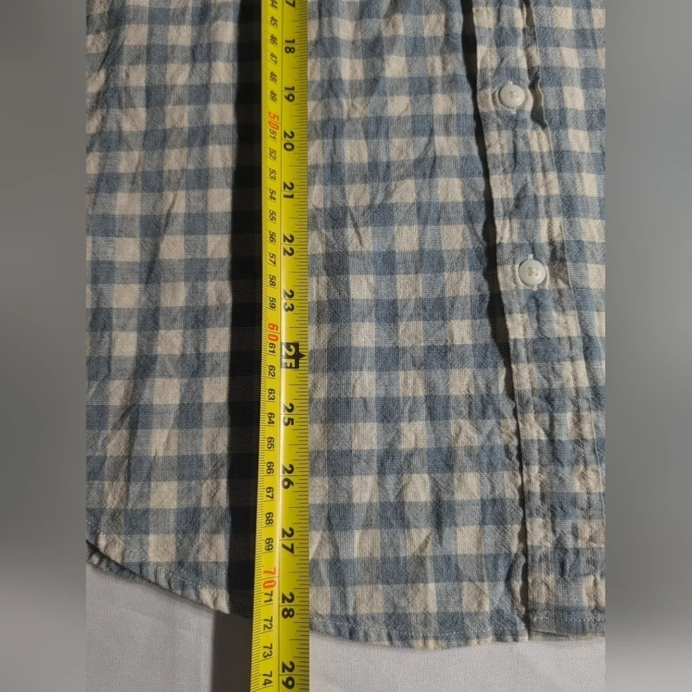 J. Crew Blue and Cream Checkered Men's Shirt